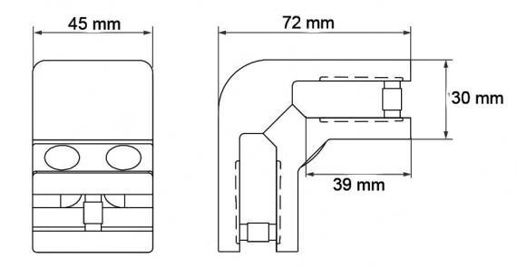 Foto Pinzas para vidrio45x63mm, 8-12.76mm, AISI 304, SATINADO