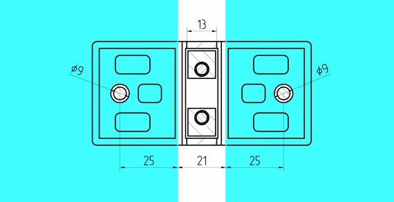 Foto Pinzas para vidrio45x95x30mm, 8-12.76 mm, AISI 304, SATINADO