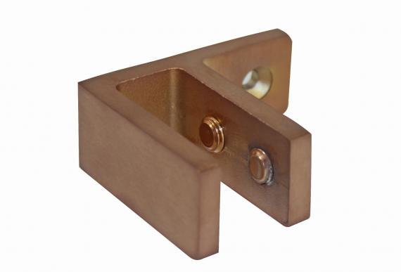 Foto Pinzas para vidrio48x65x34mm 12-15mm, AISI 316, COBRE SATINADO