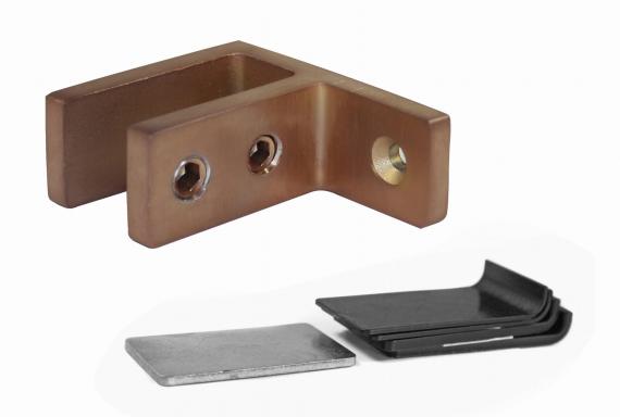 Foto Pinzas para vidrio48x65x34mm 12-15mm, AISI 316, COBRE SATINADO