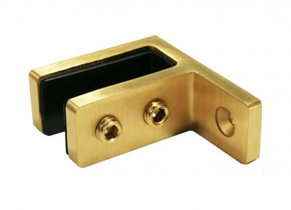 Foto Pinzas para vidrio48x65x34mm 12-15mm, AISI 316, DORADO SATINADO