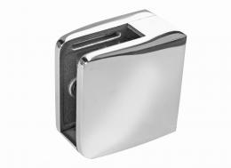 Pinzas para vidrio52x52mm con placa de protección superficie plana, AISI 304, Pulido