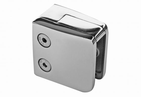 Foto Pinzas para vidrio52x52mm con placa de protección para superficie plana, AISI 304, Pulido