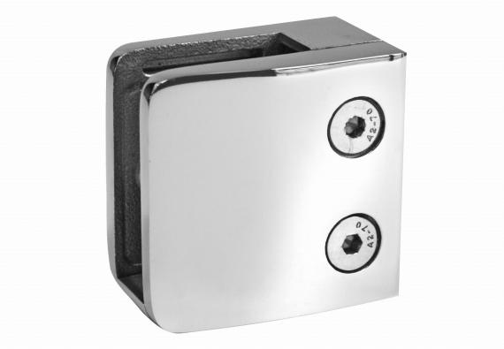 Foto Pinzas para vidrio52x52mm con placa de protección para superficie plana, AISI 304, Pulido