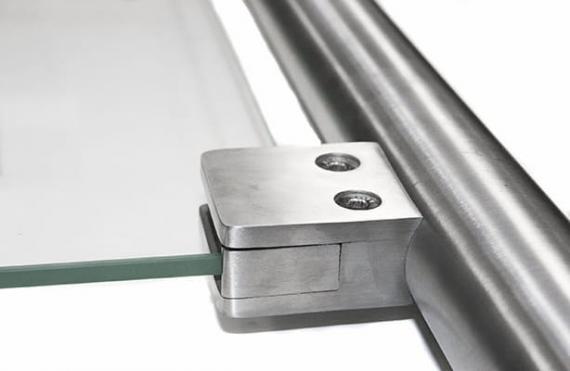 Foto Pinzas para vidrio55x65 para tubo 42,4mm, AISI 304, SATINADO