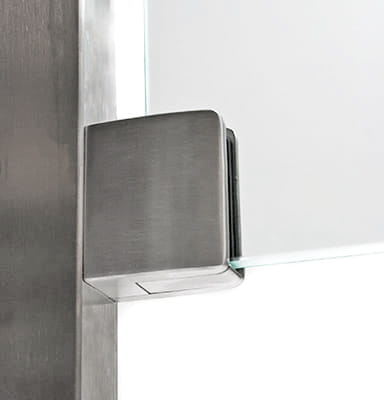 Foto Pinzas para vidrio55x65mm con placa de protección para superficie plana, AISI 304, SATINADO