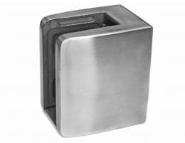 Pinzas para vidrio55x65mm con placa de protección para superficie plana, AISI 304, SATINADO