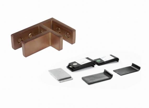 Foto Pinzas para vidrio82x55x34mm vidrio 12-15mm, AISI 316, COBRE SATINADO