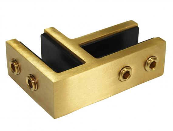 Foto Pinzas para vidrio82x55x34mm vidrio 12-15mm, AISI 316, DORADO SATINADO