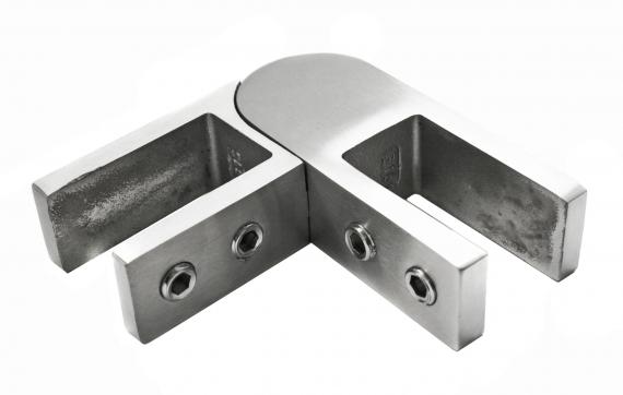 Foto Pinzas para vidriocon ajuste de ángulo 16,76-21,52mm, AISI 316, SATINADO