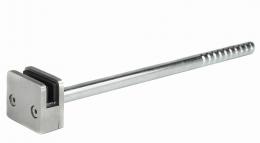 Pinzas para vidriopara balcones franceses 50x60mm con varilla redonda fi 16x320mm, AISI 316, SATINADO