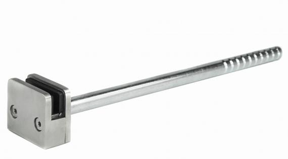 Foto Pinzas para vidriopara balcones franceses 50x60mm con varilla redonda fi 16x320mm, AISI 316, SATINADO