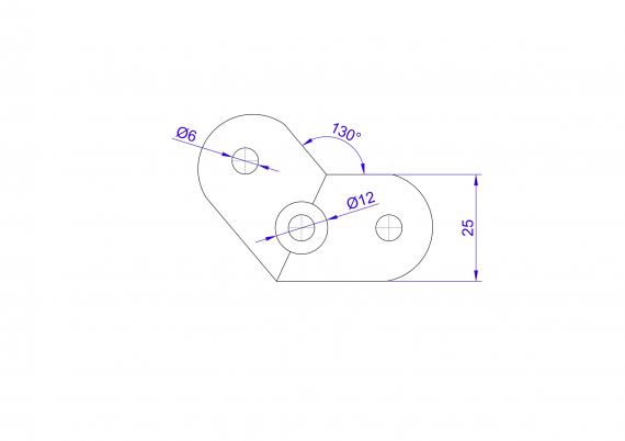 Foto Soporte 135° para tubo 42,4 mm, AISI 304, SATINADO