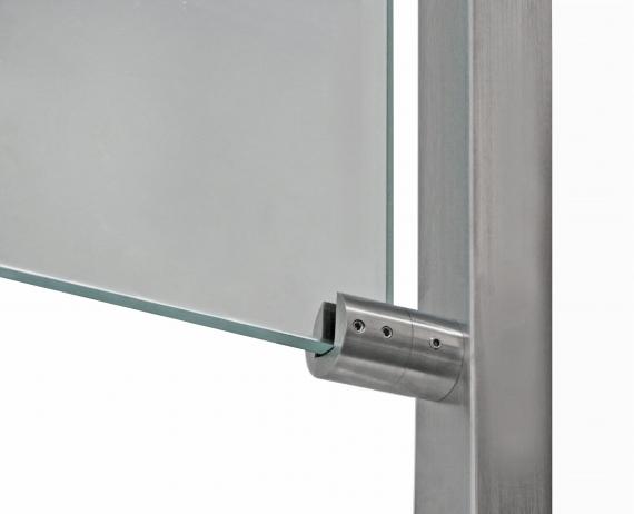 Foto Soporte cilíndrico DERECHA, superficie plana, AISI 316, SATINADO