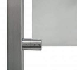 Soporte cilíndrico IZQUIERDA, superficie plana, AISI 316, SATINADA