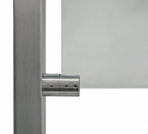 Foto Soporte cilíndrico IZQUIERDA, superficie plana, AISI 316, SATINADA