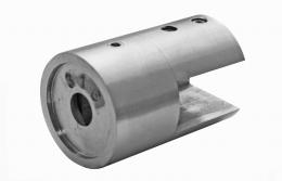 Soporte cilíndrico IZQUIERDA, superficie plana, AISI 316, SATINADA