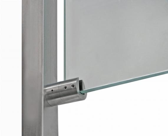 Foto Soporte cilíndrico IZQUIERDA, superficie plana, AISI 316, SATINADA