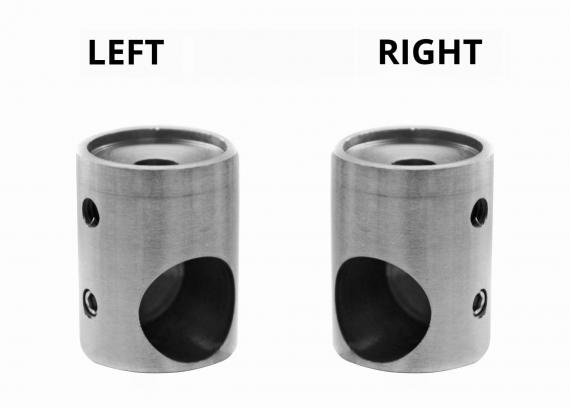 Foto Soporte de barra transversal derecho para Ø12/plano, AISI 304, SATINADO