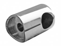 Soporte de barra transversal, orificio final DERECHO para Ø12/42,4 mm, AISI 304, Pulido