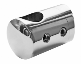 Soporte de barra transversal, orificio final DERECHO para Ø12/42,4 mm, AISI 304, Pulido