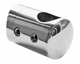 Soporte de barra transversal, orificio final IZQUIERDO para Ø12/42,4 mm, AISI 304, Pulido