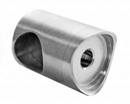 Soporte de barra transversal, orificio final, izquierdo para Ø16/Ø42,4 mm, AISI 304, SATINADO