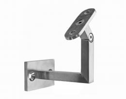 Soporte de pared - barandilla (perfil) con regulación, AISI 304, SATINADO