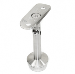 Soporte de pasamanos 33,7 mm / plano, ajustable, AISI 304, SATINADO