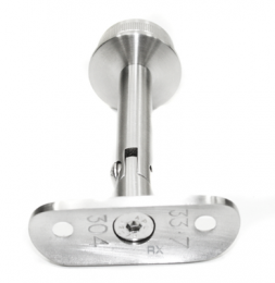 Soporte de pasamanos 33,7 mm / plano, ajustable, AISI 304, SATINADO