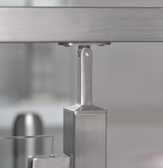 Foto Soporte de pasamanos 40x40 / plano, ajustable, AISI 304, SATINADO