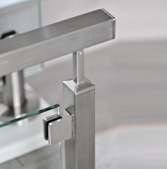 Foto Soporte de pasamanos 40x40 / plano, ajustable, AISI 316, SATINADO