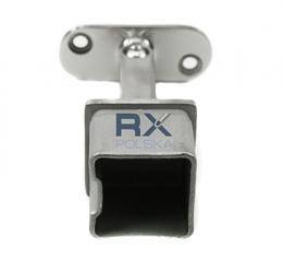 Soporte de pasamanos 40x40 / plano, ajustable, AISI 316, SATINADO