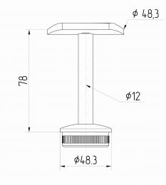 Soporte de pasamanos 48,3 / mm, AISI 304, Pulido