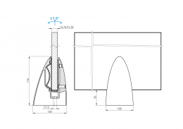 Soporte de suelo SPIGOT 120/176, cristal 16,76-21,52 AISI 316, SATINADO