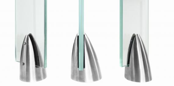 Foto Soporte de suelo SPIGOT 120/176, cristal 16,76-21,52 AISI 316, SATINADO