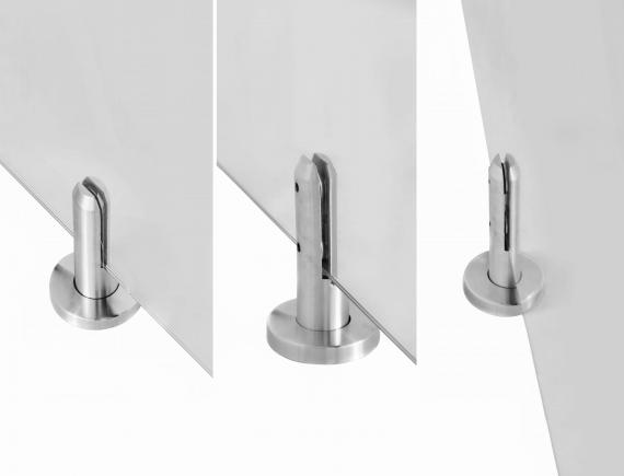 Foto Soporte de suelo SPIGOT 49/182, cristal 12-17,52 AISI 304, SATINADO