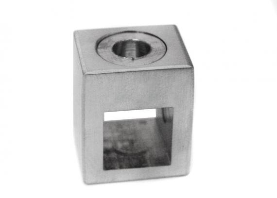 Foto Soporte de travesaño 12x12mm para plano, AISI 304, SATINADO