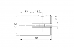 Soporte de travesaño para vidrio 4 mm/plano, AISI 304, SATINADO