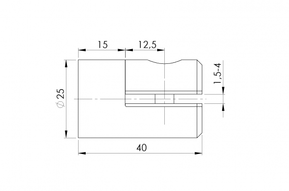 Foto Soporte de travesaño para vidrio 4 mm/plano, AISI 304, SATINADO