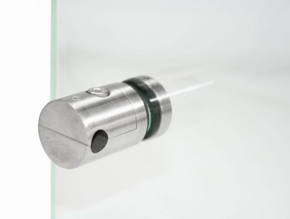 Foto Soporte de vidrio Ø30/37 mm M6 con orificio para tubo Ø10 mm, AISI 316, SATINADO