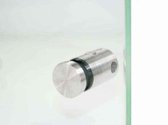 Foto Soporte de vidrio Ø30/37 mm M6 con orificio para tubo Ø10 mm, AISI 316, SATINADO