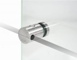 Soporte de vidrio Ø30/37 mm M6 con orificio para tubo Ø10 mm, AISI 316, SATINADO