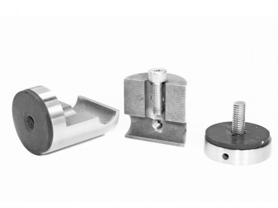 Foto Soporte de vidrio Ø30/37 mm M6 con orificio para tubo Ø10 mm, AISI 316, SATINADO