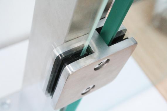 Foto Soporte de vidrio, cuadrado 60x60 cm 180°, AISI 316, SATINADO