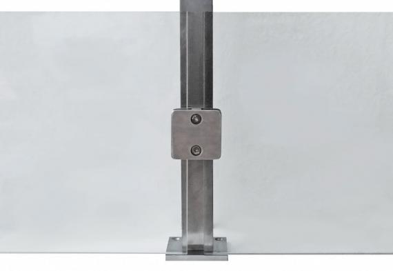 Foto Soporte de vidrio, cuadrado 60x60 cm 180°, AISI 316, SATINADO