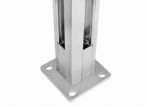 Foto Soporte de vidrio para Poste ranura 1 m, ALUMINIO EN BRUTO