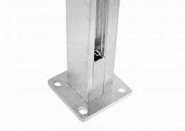 Soporte de vidrio para Poste ranura 1 m, ALUMINIO EN BRUTO