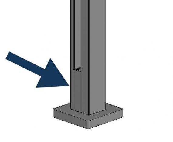 Foto Soporte de vidrio para Poste ranura 1 m, ALUMINIO EN BRUTO