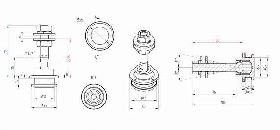 Foto Rótula móvil SP 60 mm/92, AISI 316, SATINADO
